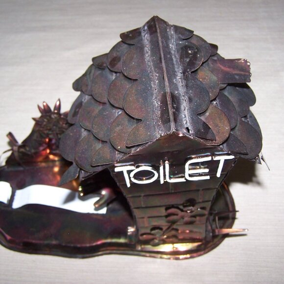 VTG Toilet Tin Wind Up Musicbox Copper Color Plays Those Were the Days My Friend - Picture 8 of 8